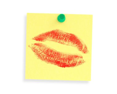 Love message on adhesive note clipart