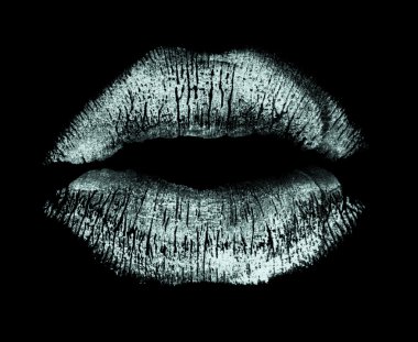 Lipstick kiss isolated on black clipart