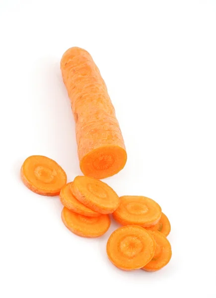 Μεγέθυνση της ψιλοκομμένο καρότο σε λευκό — Φωτογραφία Αρχείου