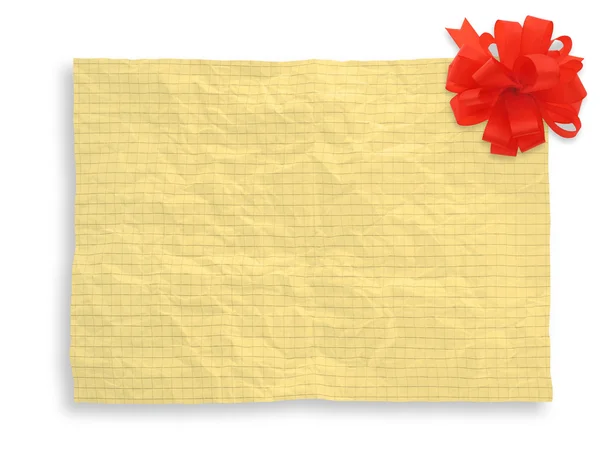 Τσαλακωμένο χαρτί κενό σελίδα με διακόσμηση — Φωτογραφία Αρχείου