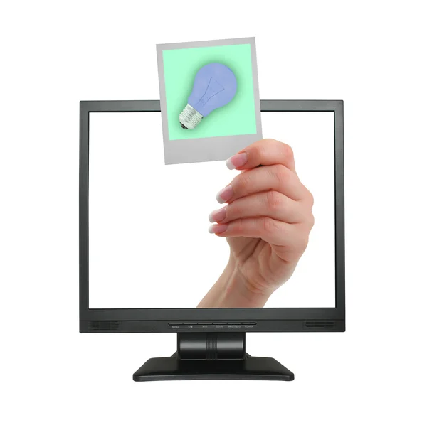 IDEA coming out from LCD screen — Stock Photo, Image