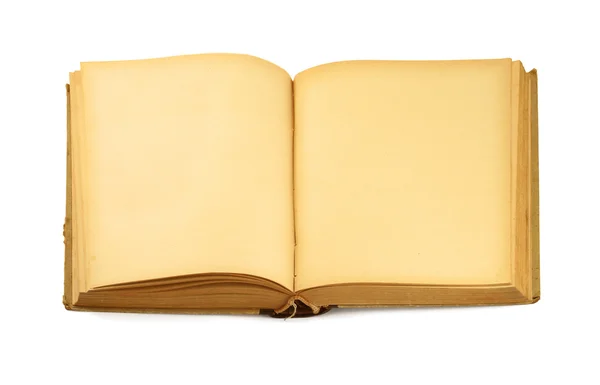 Open old blank book on white — Stock Photo, Image