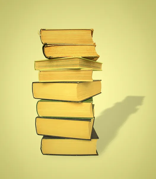 Stack of old books with shadow — Stock Photo, Image