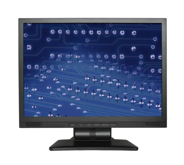 LCD-Bildschirm mit elektronischem Hintergrund — Stockfoto