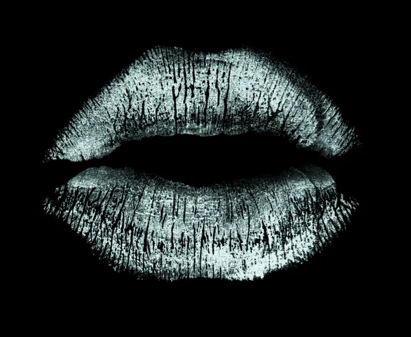 Lipstick kiss isolated on black — Stock Photo, Image