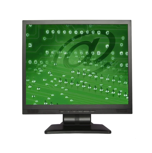 LCD экран с электронными обоями — стоковое фото