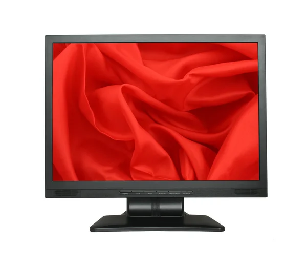 Pantalla LCD amplia con fondo de pantalla de satén — Foto de Stock