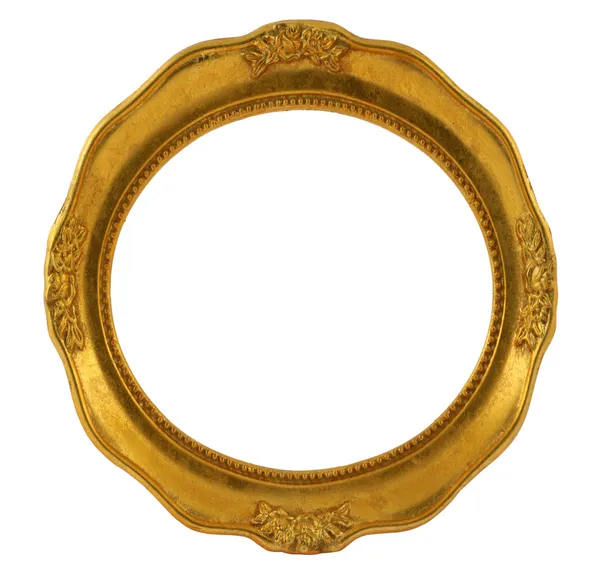 Moldura circular dourada — Fotografia de Stock