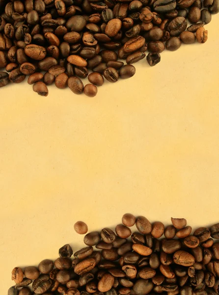 Moldura de café contra papel amarelado — Fotografia de Stock