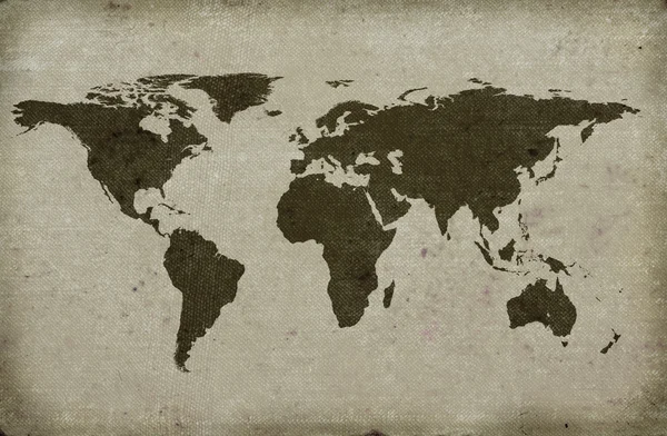 Mapa nieczysty teksturowanej świata — Zdjęcie stockowe