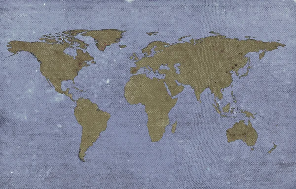 Grungy mapa del mundo texturizado —  Fotos de Stock