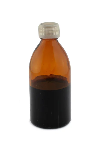 Μικρό γυάλινο μπουκάλι σε λευκό — Φωτογραφία Αρχείου