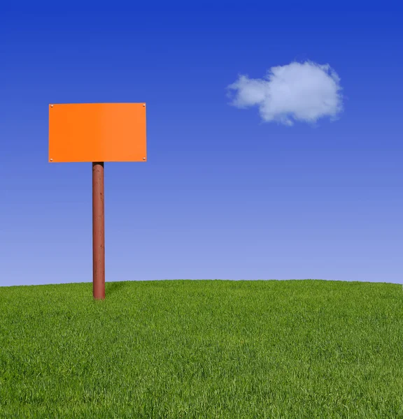 Sign post in the meadow — Stock Photo, Image