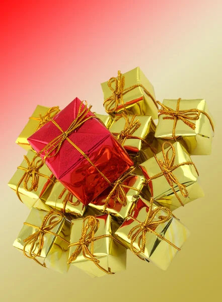 Gifts on multicolored background — Stock Photo, Image