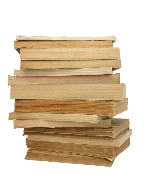 Stapel vergilbter Bücher — Stockfoto