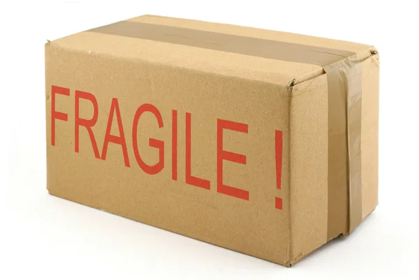 Scatola di cartone fragile — Foto Stock