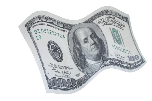 Caindo nota de 100 dólares — Fotografia de Stock