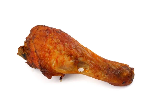 Fried chicken leg on white background — Stock Photo, Image