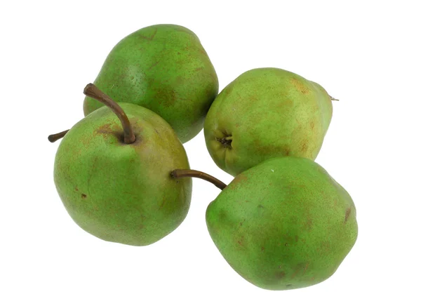 Gröna päron på vit — Stockfoto