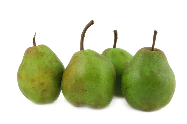 Πράσινα αχλάδια σε λευκό — Φωτογραφία Αρχείου
