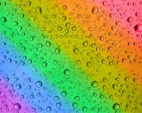 Regenboog waterdruppels — Stockfoto