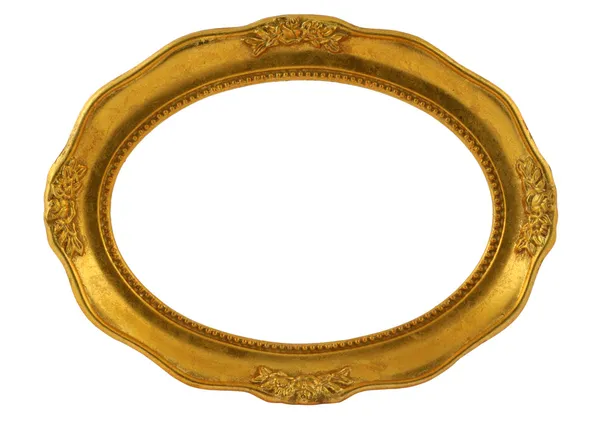 Moldura oval dourada — Fotografia de Stock