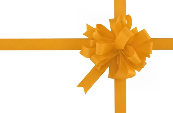 Yellow bow and ribbon — Stock Photo, Image