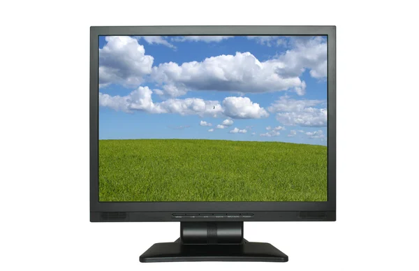 Lcd screen with gorgeous landscape — Stock Photo, Image
