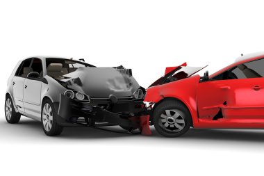 Accident with two cars clipart