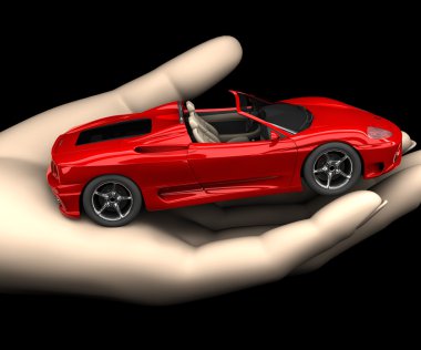 Car in hand clipart