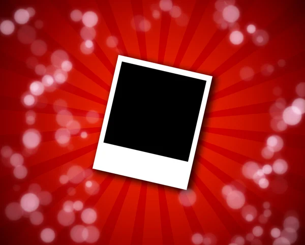Moldura polaroid em um fundo vermelho — Fotografia de Stock
