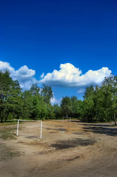 Countryside soccer pitch — Stock Photo, Image