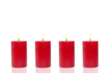 Four red candles, four burn clipart