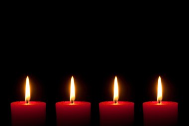 Four red candles clipart