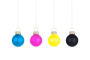 Christmas tree balls CMYK clipart