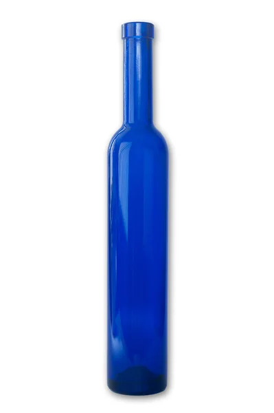 Botella azul sobre fondo blanco — Foto de Stock