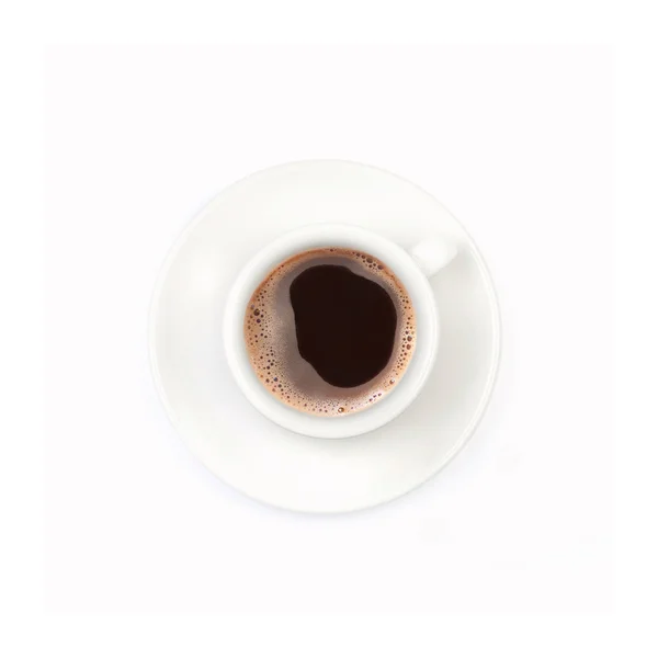 Černá káva v šálku bílé kávy — Stock fotografie