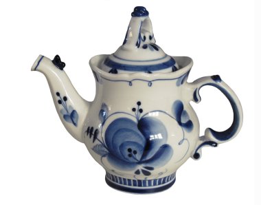 Brewing teapot from Gzhel clipart