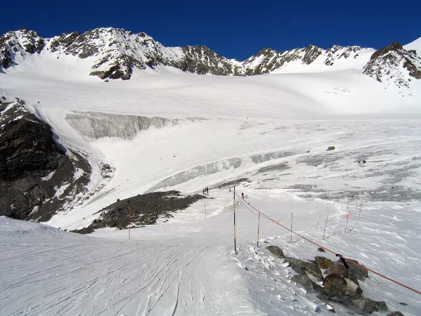 Skipiste am Gletscherbruch — Stock Fotó