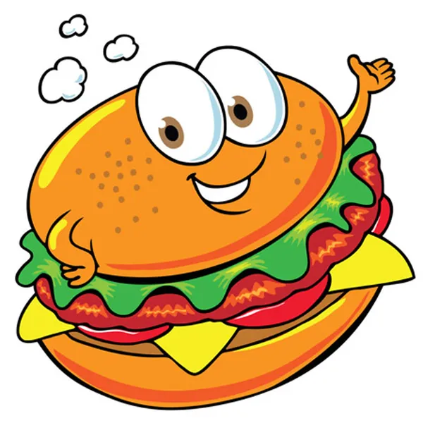 Hambúrguer feliz —  Vetores de Stock