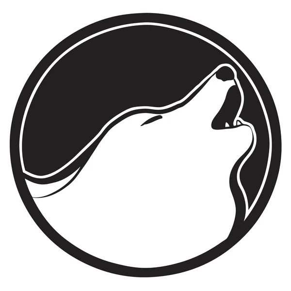 Знак круглого волка — стоковый вектор