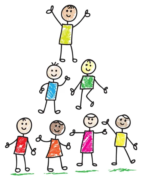 Doodle šťastné děti — Stockový vektor
