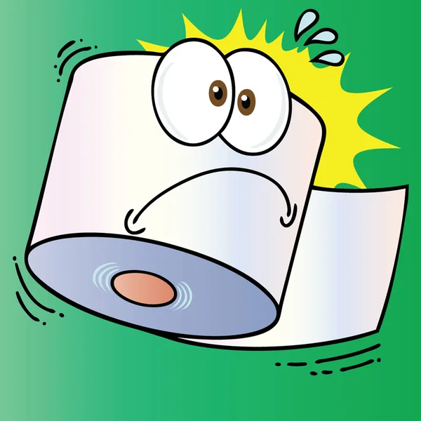 Lustige Karikatur Toilettenpapier — Stockvektor