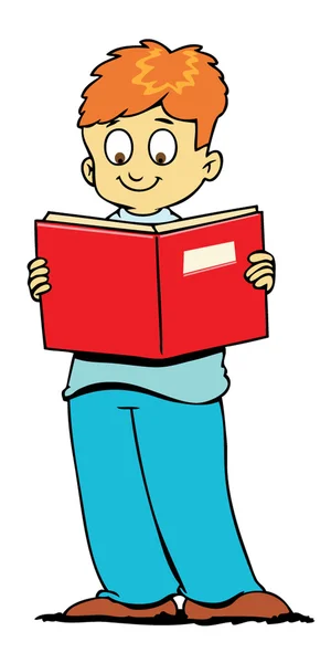 Мальчик чтение — стоковый вектор