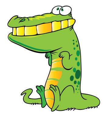 Funny crocodile clipart