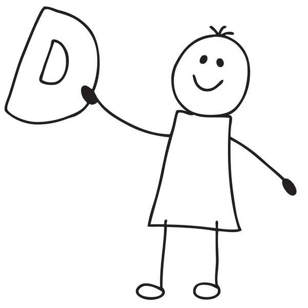 Doodle D — Stockový vektor