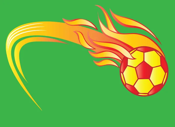 Brandende voetbal — Stockvector