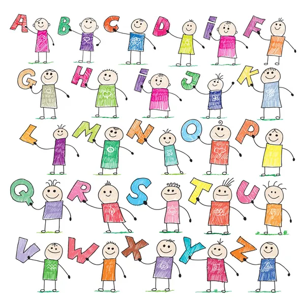 Alfabeto Doodle — Vettoriale Stock