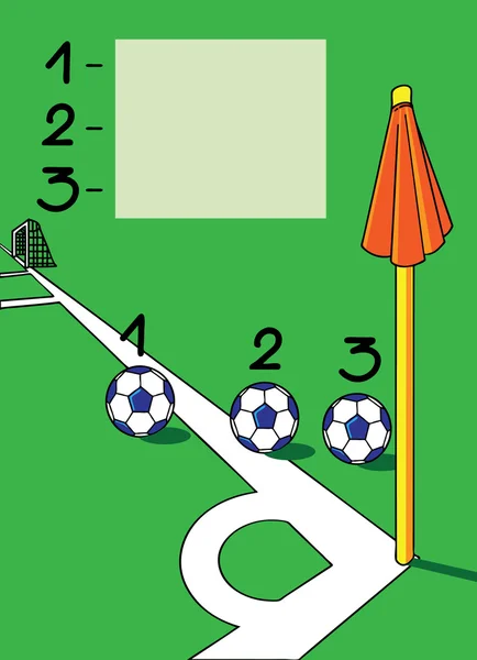 Fotboll fältet hörn — Stock vektor