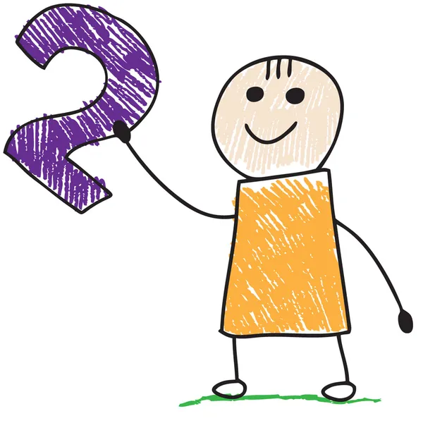 Doodle παιδί κρατώντας το νούμερο δύο — Διανυσματικό Αρχείο